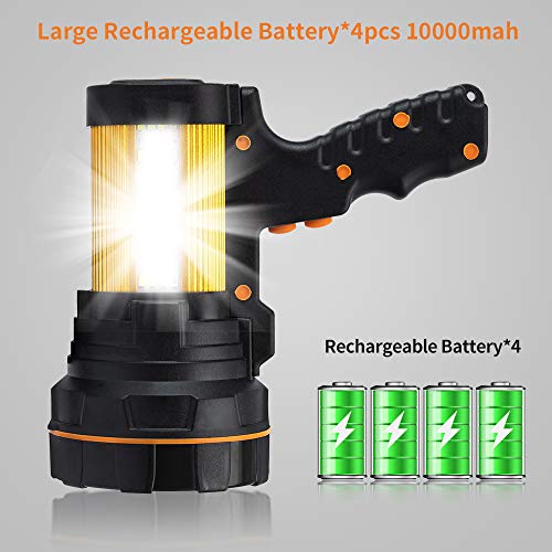 Geprosma Super Bright Most Powerful Cordless Handheld Spotlight High 6000 Lumens Rechargeable Big Led Flashlight, Large Searchlight Long Lasting Long Range #TOP1