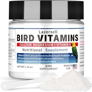 Nutritional Calcium Supplement for Birds Bird Vitamins for Water- Bird Health Supplements All-Natural Bird Formula with Magnesium and Vitamin- Birds Nutritional Supplies 1.58 OZ