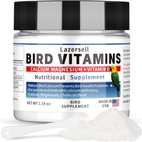 Nutritional Calcium Supplement for Birds Bird Vitamins for Water- Bird Health Supplements All-Natural Bird Formula with Magnesium and Vitamin- Birds Nutritional Supplies 1.58 OZ
