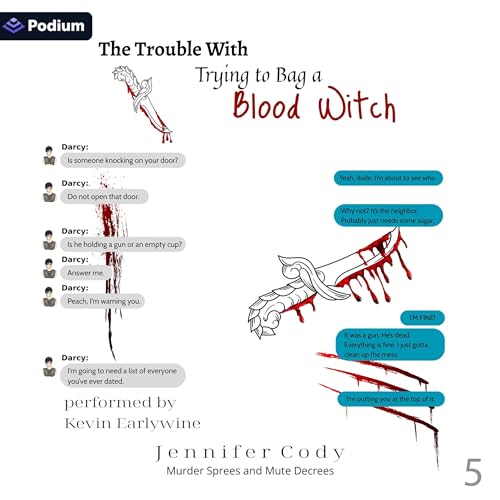 Diseño de la portada del título The Trouble with Trying to Bag a Blood Witch