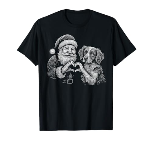 ブリタニー・スパニエル サンタクロース ハート型 クリスマス 犬好き Tシャツ