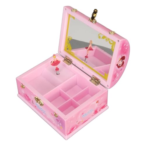 Boîte à bijoux princesse – Organisateur de boucles d'oreilles, boîte à musique rotative ballet | Accessoires de chambre de filles, boîtes à bijoux musicales avec ballerine pour âgés de 3 à 5 a