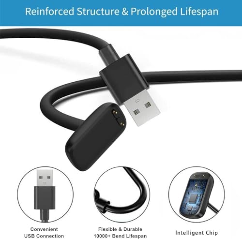 Image of Zitel Charger Compatible with Fitbit Charge 6 Charging USB Cable - Black