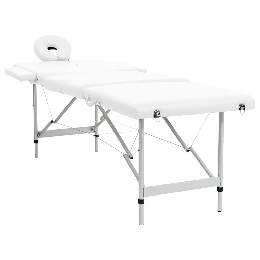 Massagetisch mit Aluminiumrahmen, faltbar 4 Zonen Creme-Weiß,Gesundheit & Schönheit,Körperpflege,Massage & Entspannung,Massagetische,Weiß,18.05 kg-110100