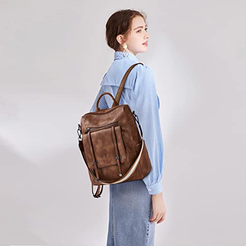 Image of OPAGE Backpack Purse for Women Leather Backpack Purse Travel Backpack Fashion Designer Ladies Shoulder Bags With Wristlets,14-in Height