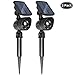 Sunba Youth Solar Lights, Outdoor Solar Spotlights, 2-in-1 Waterproof Landscape Light Adjustable Wall Light, 4 LED Security Lighting, Auto On/Off Yard Garden Driveway Pathway Lawn Pool