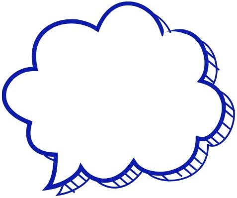 Amazon 吹き出しスタンプ浸透印 雲形 左 手描き風 印面2 2cmサイズ ふきだし Self Inking Stamp Speech Bubble 青 スタンプ 文房具 オフィス用品