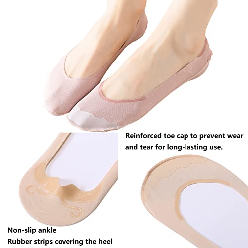 Vfm No Show Socks Women Ultra Low Cut Liner Non Slip Thin Socks For Flat Boat Heels 4Xnude Size 8-12 #TOP2