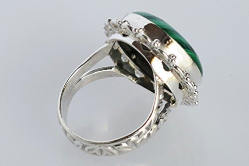 Bague malachite argent 925 bijoux faits main pierre verte