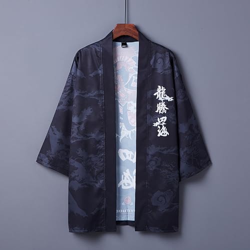 Image of Women's and Men Cardigan Jackets Lightweight Japanese Kimono Long Sleeves Open Front Coat