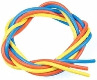 Eagle Model 3221 Silicone Silver Cord Set, 14G, Gauge, Blue, Yellow, Orange, 23.6 inches (60 cm) Each
