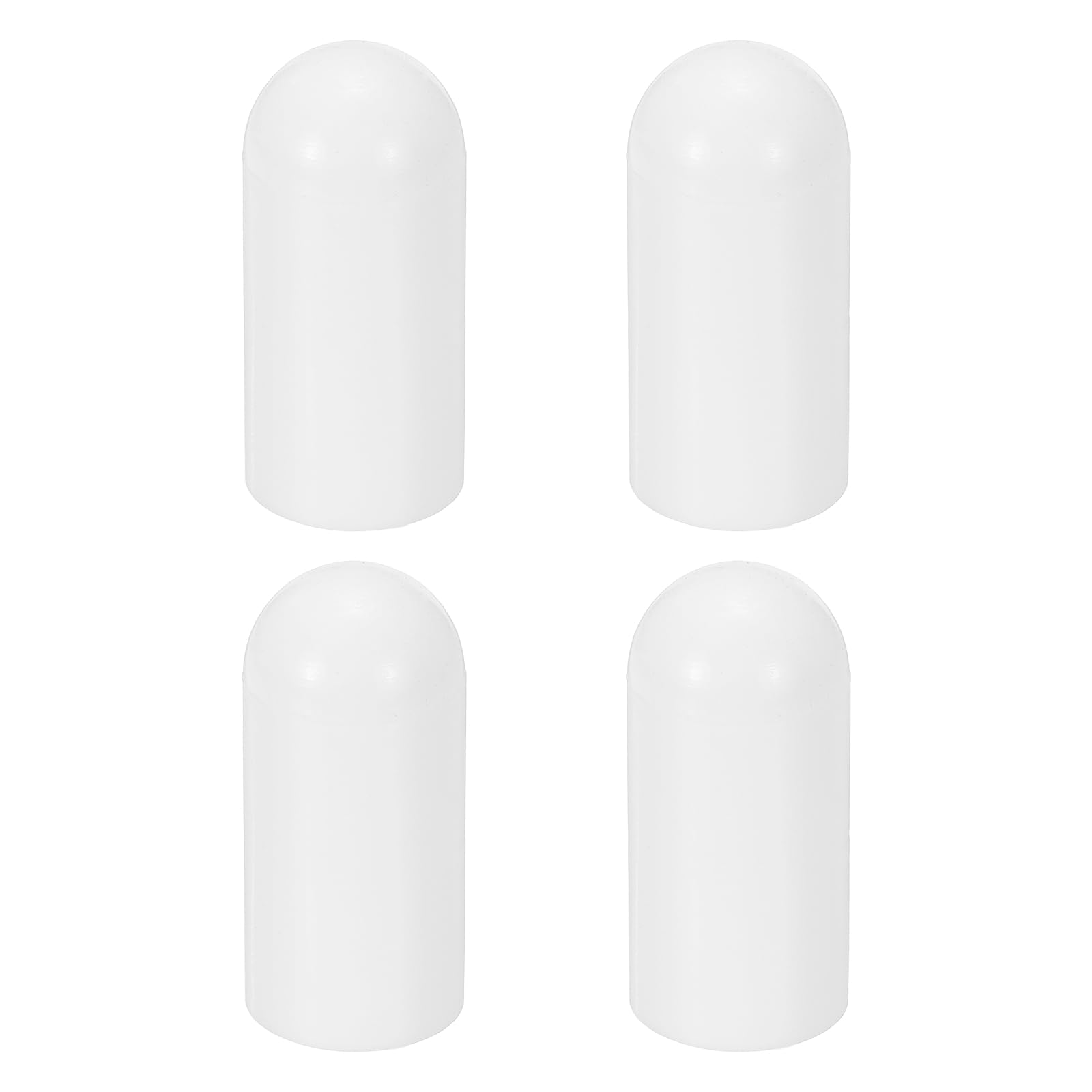 sourcing map 4 Pcs Flashlight Diffuser Caps, 20mm ID x 50mm Height Flexible Silicone End Caps, Screw Thread Protector Covers for 21-23mm Torch LED Lights Furniture Tubing Bolt, White