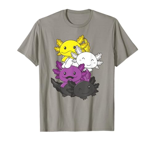 Nichtbinär Flagge Pride Monat LGBTQ Nonbinary Axolotl T-Shirt