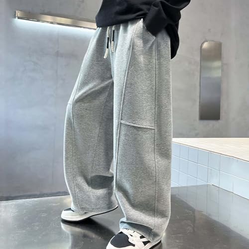 Pantalones deportivos de pierna ancha para niños y niñas de corte recto casual 3