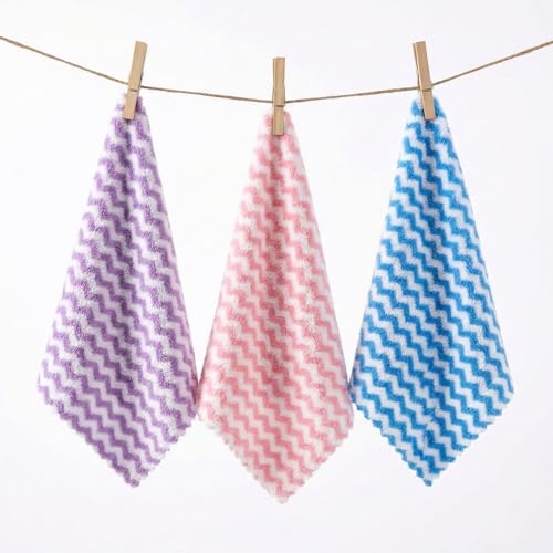 Image of QURIPE 10 Pack Kitchen Cloth Dish Towels, Microfiber Cleaning Cloth Double-Sided Dish Drying Towel Reusable for House Furniture Table Kitchen Dish Window Glasses (Chevron)