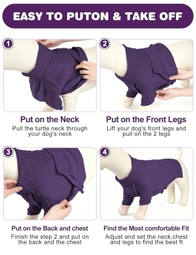 Image of Dog Sweaters for Small Medium Large Dog, Classic Turtleneck Pet Clothes Warm Thermal Doggy Winter Coat, Thick Double Knitting Collar Pullover Cold Weather Puppy Jacket for Indoor & Outdoor Wear