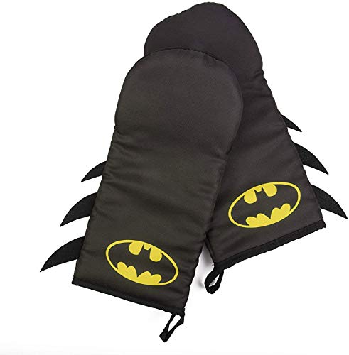 DC Batman Oven Mitt Set with Bat Symbol Design - Heat Resistant...