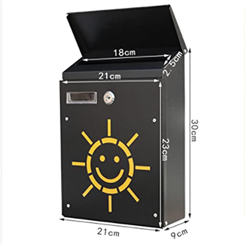 Outdoor Mailbox Gardening Creative Decorative Mailbox Drop Box Post Box (Color : Black, Size : 21X9X30Cm) #TOP4