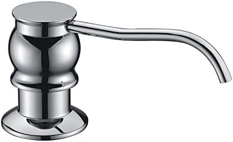 Soap Dispenser,Chrome Brass Sink Soap Dispenser Large Capacity 11 OZ Bottle Built In Pump Kitchen Sink Dish Soap Dispenser And Modern Lotion Dispenser