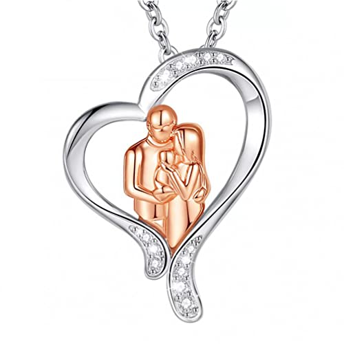 Collier famille argent 925 hypoallergénique pendentif or rose maman papa bébé pour peaux sensibles