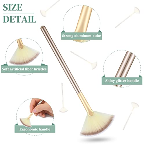 6 Pcs Facial Brushes Fan Mask Brushes, Soft Mask Applicator Brush Tools Slim Makeup Brushes Cosmetic Tool Or Peel Glycolic Mask Makeup For Mud Cream (Champagne, 7.8 Inch) #TOP2
