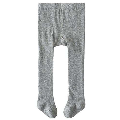 Dazzerake Collant per Bambina in Cotone Collant Morbidi a Colore Uniforme Elasticità Adatta Collant per Bambina Piccola Traspirante Termico 6-24 Mesi Autunno Inverno Primavera, grigio, 12-24 Mesi