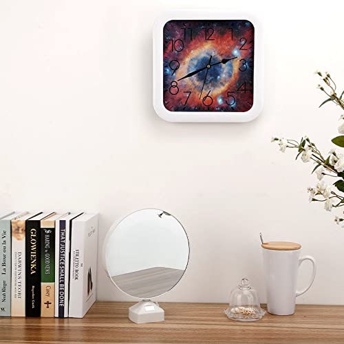 Pendule murale silencieuse avec motif moderne de nébuleuse bleue - 5