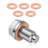 Wevdn Magnetic Oil Drain Plug, Aluminum M12×1.5 Sump Drain Nut Bolt with 5 PCS...