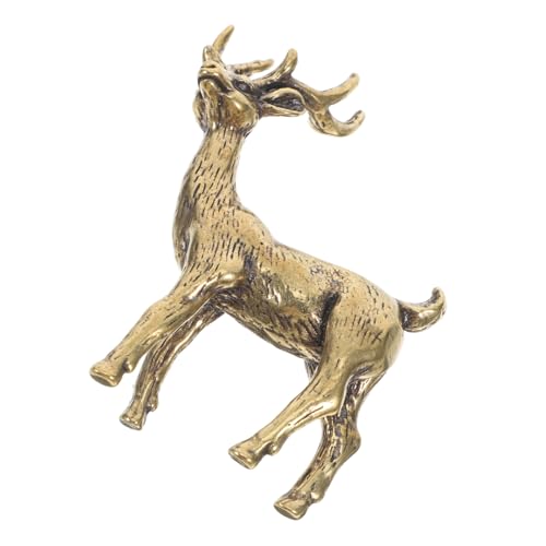 Élan en laiton massif : sculpture artisanale et décoration de bureau raffinée
