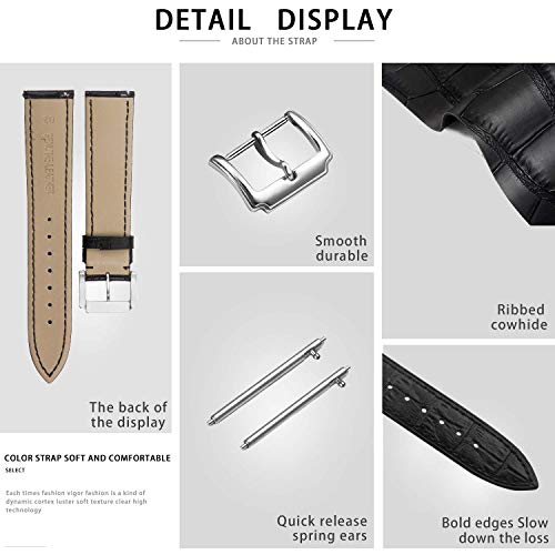 BINLUN-Genuine-Leather-Watch-Bands-Women-Men-Quick-Release-Leather-Watch-Straps-Replacement-with-12-Colors-Option-10mm-12mm-14mm-15mm-16mm-17mm-18mm-19mm-20mm-21mm-22mm-23mm 41b0K7BTMkL