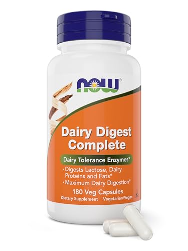 Now Dairy Digest Complete 180 Veg Capsules Lactose Digestion Support* Dairy Tolerance Enzymes*