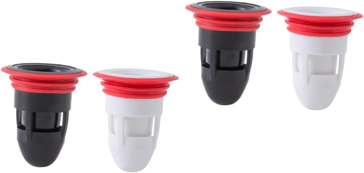 2PCS Drain Hair Catcher Sewer Anti- Odor Plug Drainage Sealing Ring Collector Floor Adjustable Metal Drain Pipe Spare Anti-Clogging Floor Drain Preventer Plastic tub (Color : Black and Whitex2pcs, S