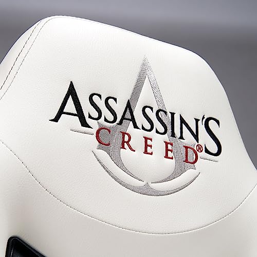 Subsonic - Chaise Gaming Assassin's Creed pour Enfant et Ado - Fauteuil de Bureau Ergonomique avec Mousse Haute Densité, Mécanisme à Bascule et Accoudoirs Confortables - Hauteur Réglable - Blanc – Image 5