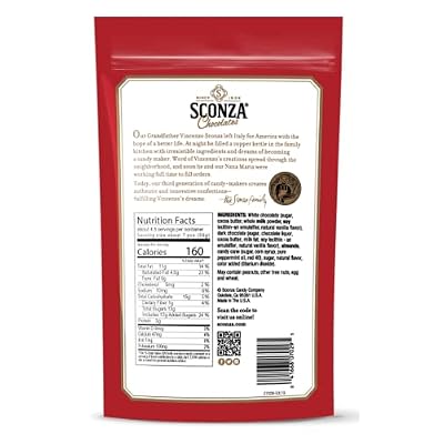 Sconza Chocolate Candy Cane Almonds | Roasted Almonds with Peppermint Candy Crunch | Pack of 3 (4.5 Ounce Each)