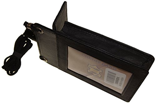 Leather Id/Cell Phone Holder Black # 068 #TOP3