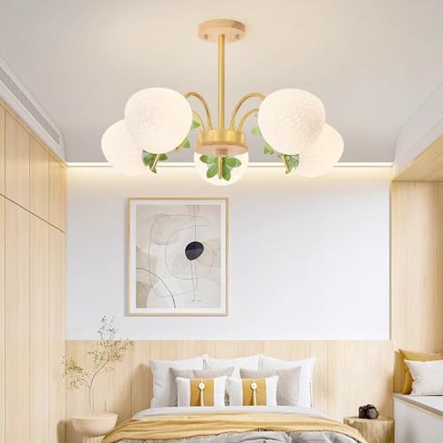 Suspension nordique dorée chic en fer métallique pour chambre à coucher