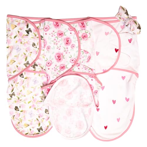 Image of BABYKINZ 3 Pack Organic Swaddles Sacks For Newborns, Baby Girls, Boys, Soft & Snug Newborn Sack, Nursery Swaddling Blankets