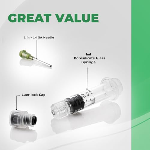 Kopperko BK-1010P 10 Pack Borosilicate Glass Syringe - 1Ml Syringe, Heat Resistant Luer Lock Syringe For Labs thumb #7
