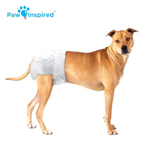 Image of Paw Inspired Disposable Female Dog Diapers, Medium Plus Size, 32 Count