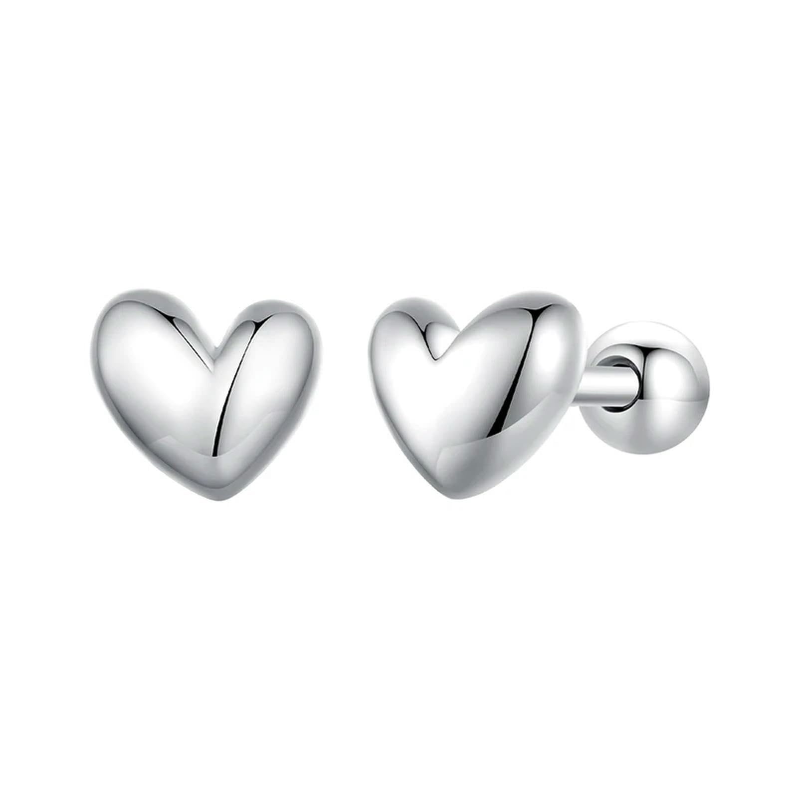 WZGWDC 925 Sterling Silber Herz Ohrstecker Ohrringe für Frauen süßer feiner Schmuck Geschenk