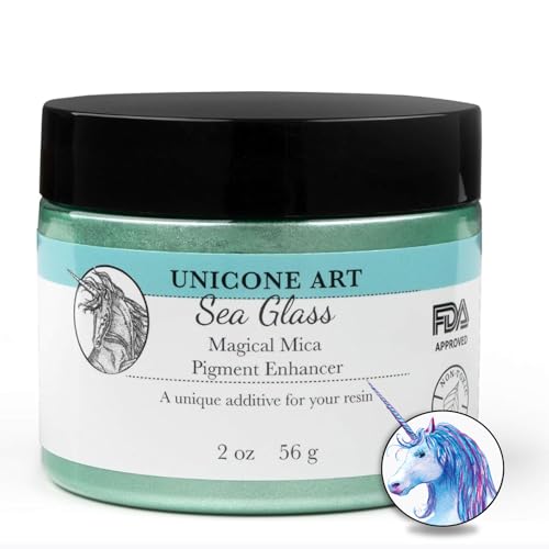Sea Glass Mica Powder Pigment (56g) Multipurpose DIY Arts and Crafts, Cosmetic Grade, Soap,Resin Epoxy,Paint, Slime, Mold Making, Candle Making, Nail Art (Ultra Fine Glitter, 2oz) Powder Pigment