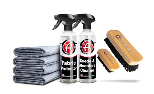 Adam's Suede Cleaning & Protection Kit - Professional Automotive Suede Cleaner & Fabric Protector Spray for Car Interiors, Upholstery, Shoes, Clothing, Removes Stains & Refreshes Suede Material