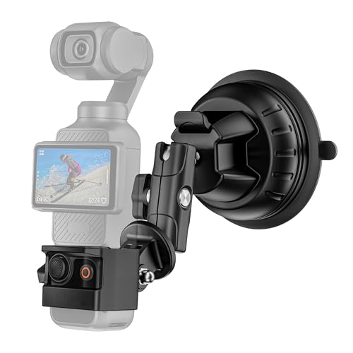 Tomat Pocket 3 Suction Cup Mount, Car Mount Windshield Window Dash Holder Kit with Expansion Adapter for DJI Osmo Pocket 3 Accessories