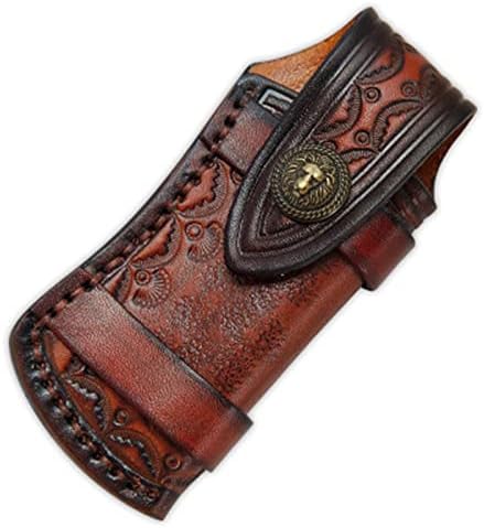 Folding Holder Outdoor Tool Belt Loop Hunt EDC Multi Holster Carry Sheath Leather Scabbard Pouch Bag Pocket ( Color : Vegetable tanned )