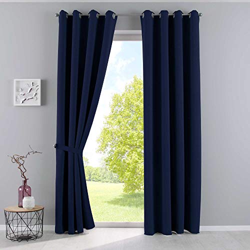 NewYork 201920600-2 - Tende oscuranti con occhielli con protezione UV 100% poliestere 245 x 140 cm colore: Blu