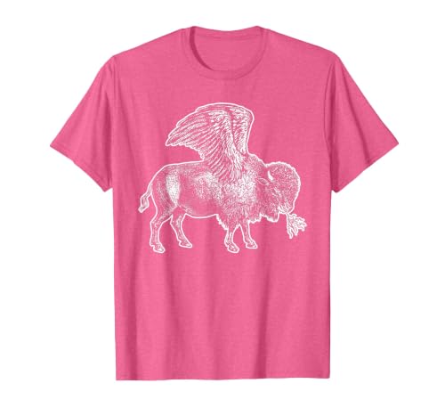 Funny Design Buffalo Wings Hot Foodie Chicken Bison Vintage T-Shirt, Men, Pink Heather, X-Large