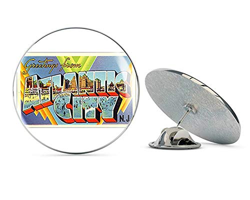 Greetings from Atlantic City (Vintage NJ Post Card Design) Metal 0.75