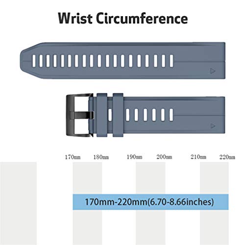 Sportarmband mit Schnellentriegelung, Ersatz f&uuml;r Garmin Fenix 3/Fenix 3 HR/Fenix 5X/Fenix 5X Plus Smart Watch (Marineblau)