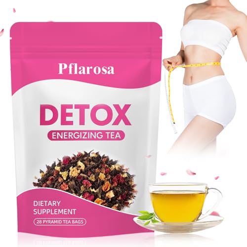 Detox Tee zum Abnehmen – 28 Tage Kräutertee zur sanften Entgiftung & Unterstützung der Verdauung – Natürliche Reinigung mit Camellia, Löwenzahn & Rosenblüten