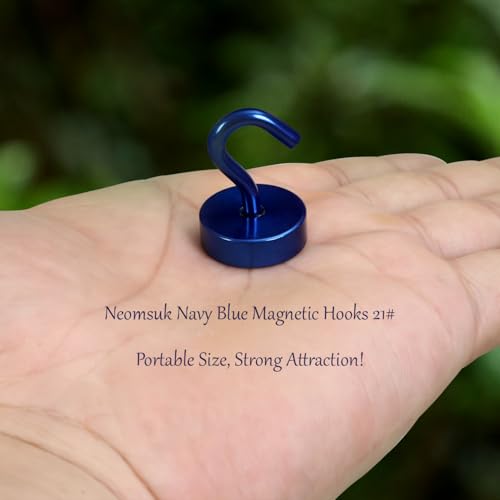Image of Neosmuk Magnetic Hooks Steel Tube Design for Cruise,40lb+ Navyblue,10 Pack | Cruise Ship Essentials,Heavy Duty Magnett Hooks for Cabins, Refrigerator, Grill, Hanging, and Travel Extra Strong Must-Haves